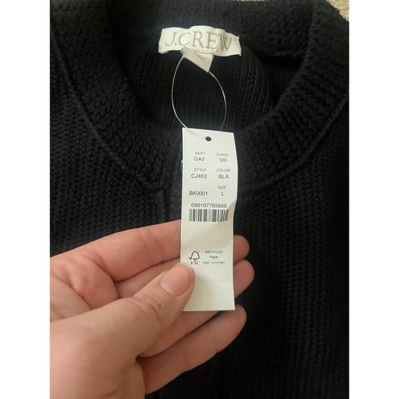 J. Crew NWT Women's Cropped Button Up Sweater Shell Black Knit Vest 2025- L - Picture 5 of 9